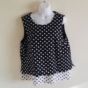 CeCe black and white top